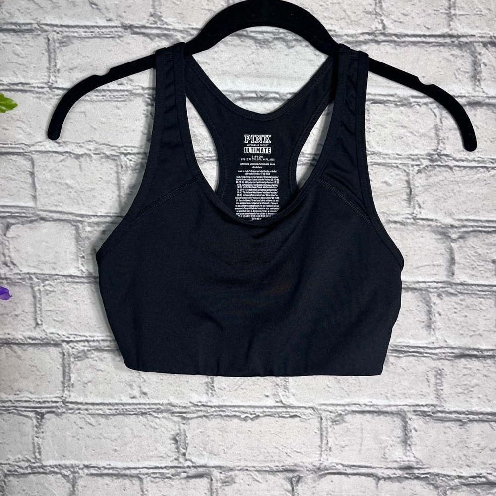 💙2/$40💙NWOT PINK Ultimate Black Sports Bra Size Small